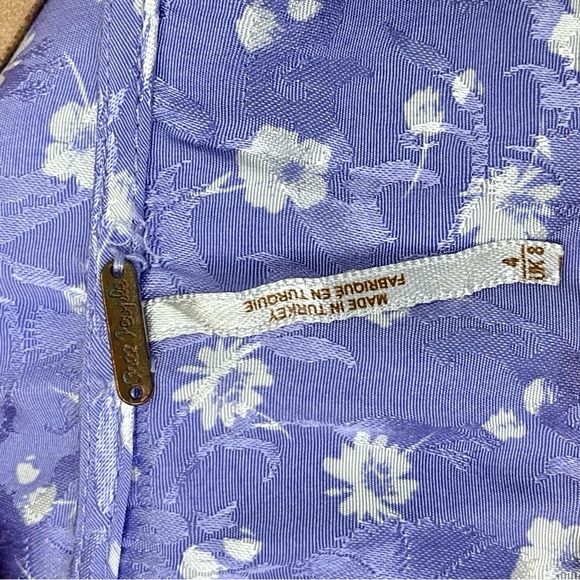 ❌SOLD❌ Free People Lavender Bond Street  Floral Satin Mini Dress short sleeve - Picture 11 of 16